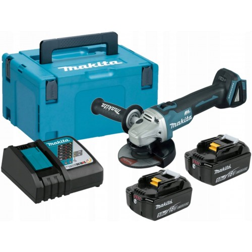BAZÁR Makita DGA517RTJ Aku uhlová brúska 125mm (2x5,0Ah/18V) POŠKODENÝ KUFR!!