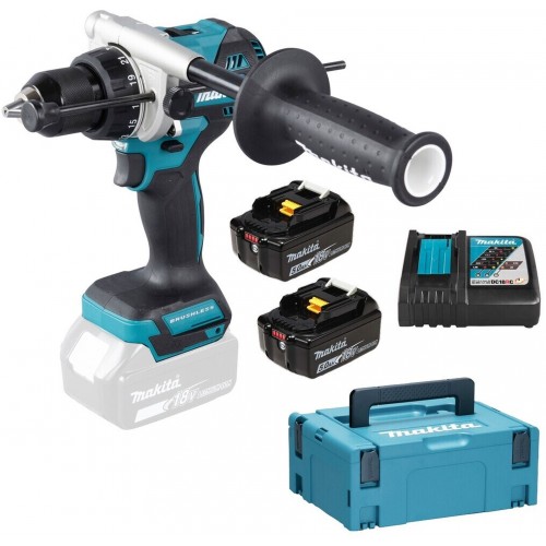 Makita DHP486RTJ Aku bezuhlíkový príklepový skrutkovač Li-ion LXT (18V/2x5,0Ah), Makpac