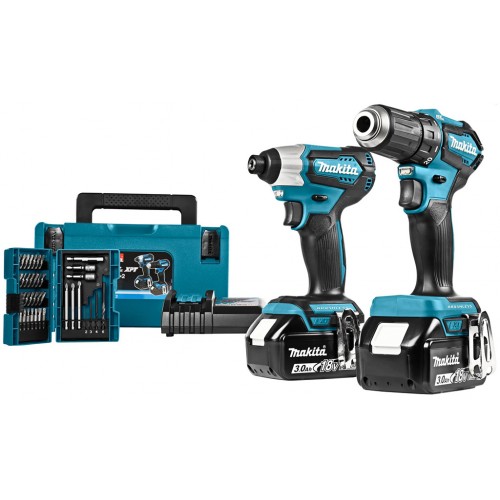 Makita DLX2220JX2 Aku set 18V/2x3Ah rázový skrutkovač DTD155 + vŕtačka s príklepom DHP483