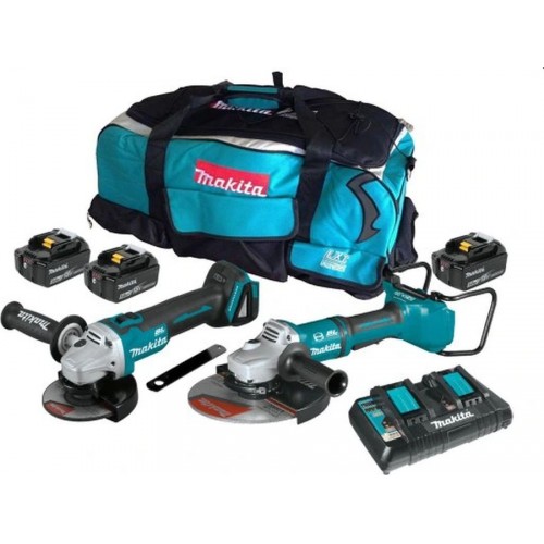 Makita DLX2245PT1 Sada akumulátorových uhlových brúsok DGA900Z, DGA506Z, 3x aku 18V/5Ah
