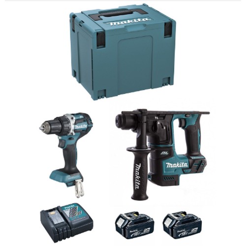 Makita DLX2271TJ (DDF484 + DHR171 + 2 x 5,0 Ah + DC18RC + MAKPAC 4)