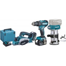 Makita DLX3116TJ Aku sada DHP485Z+DRT50Z+DKP180Z Li-ion LXT 18V (2xBL1850B+DC18RC+MAKPAC)