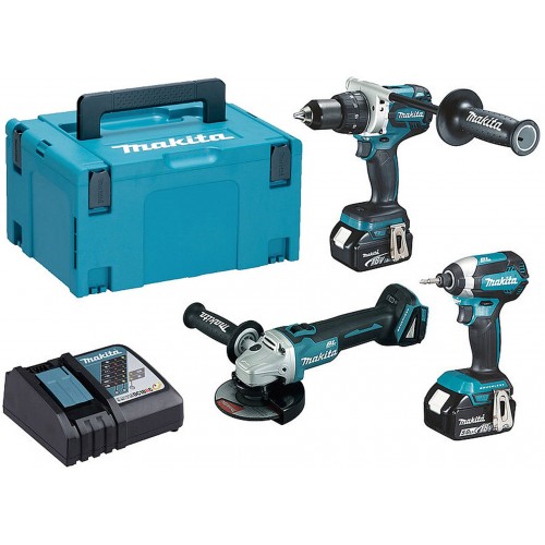 Makita DLX3155TJ Aku sada DDF486+DTD153+DGA504 Li-ion LXT 18V (2x5,0Ah+DC18RC+MAKPAC)