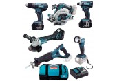 Makita DLX6076T Aku sada 18V (DHP458 +DGA504 +DJR181 +DHS680 +DTD146+3xBL1850B +DC18RC