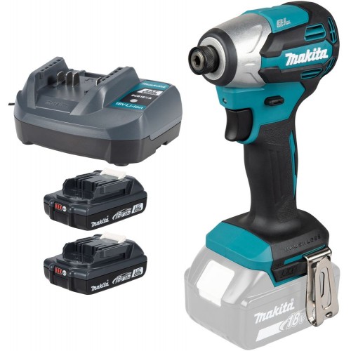 Makita DTD158WVE Akumulátorový rázový uťahovač 1/4" Li-ion LXTB (2x 18V/2,0Ah) kufor