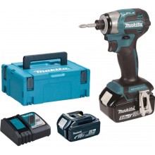 Makita DTD173RTJ Aku rázový skrutkovač 1/4" Li-ion LXT (18V/ 2x 5,0Ah), Makpac
