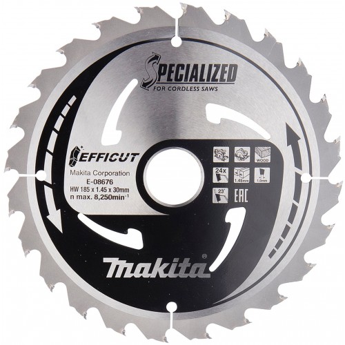 Makita E-08676 Pílový kotúč Efficut 185x30 24T = nový E-08682 Makita E-08676 Pílový kotúč Efficut 185x30 24T = nový E-08682