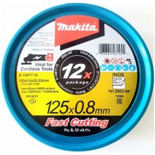 Makita E-22953-12 Sada rezných kotúčov na nerez 125x0,8x22,23mm/12 ks