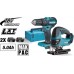 Makita HF2108-5 Aku príklepový skrutkovač DHP483RTJ + priamočiara píla DJV180Z