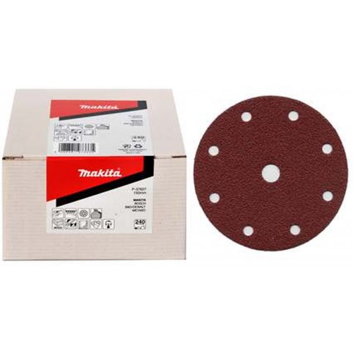 Makita P-37596 brúsny papier suchý zip 150mm 6 dier K100 50ks