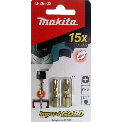 Makita B-28503 Impact Gold torzný bit špeciál kov, PH2, 25mm, 2 ks/bal