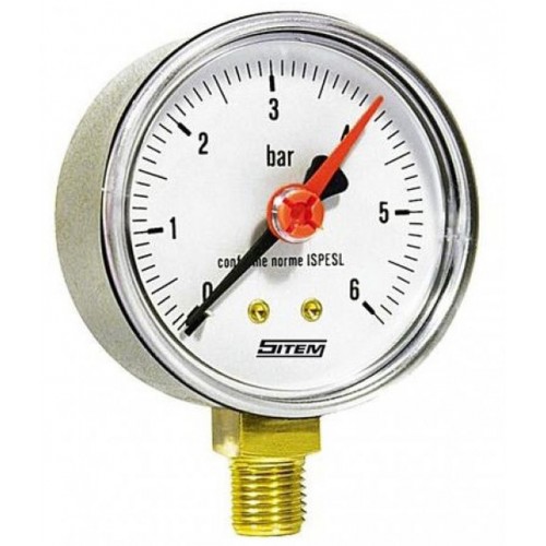 Manometer 0-6 bar spodný D63 Manometer 0-6 bar spodný D63