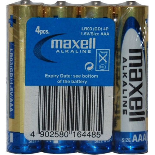 MAXELL Alkalické tužkové batérie LR03 4S ALK 4x AAA (R03) SHRINK 35044014