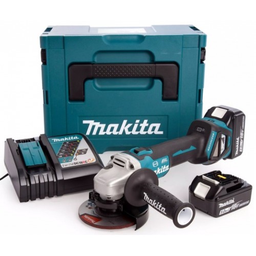 Makita DGA513RTJ Aku uhlová brúska 125mm, Li-ion (2x5,0Ah/18V) Makpac