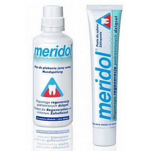 MERIDOL Ústna voda 400 ml + Zubná pasta 75 ml