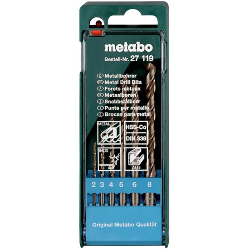 Metabo 6-dielna Kazeta s vrtákm HSS-CO 627119000