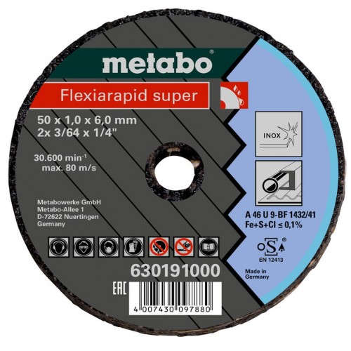 Metabo Flexiarapid Super Rezné kotúč na nerez/ocel 50x1,0x6,0 630191000