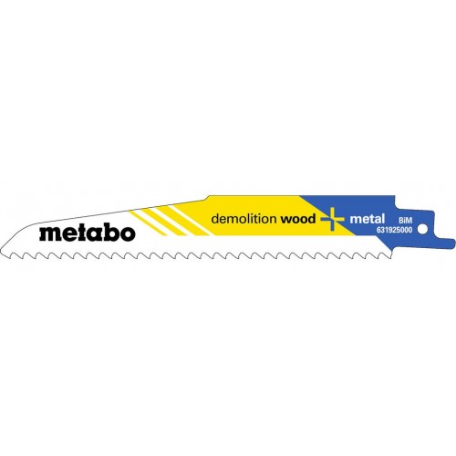 Metabo 631925000 "Demolition wood + m" 5 Pílových listov do šabľovej píly 150 x 1,6 mm