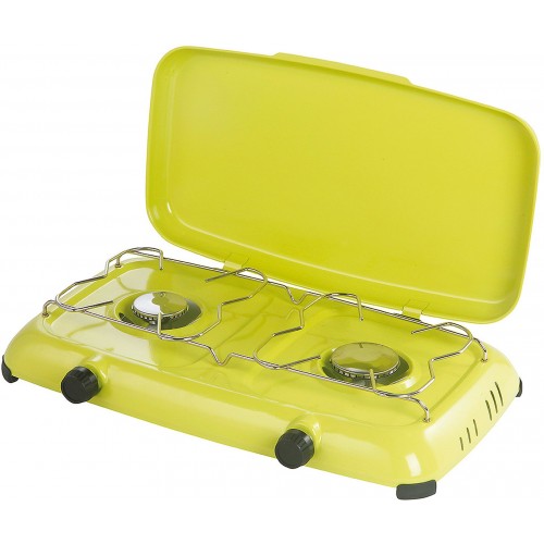 MEVA plynový varič ORLÍK, 2 horáky s vekom, nízkotlakový, zelený 2317