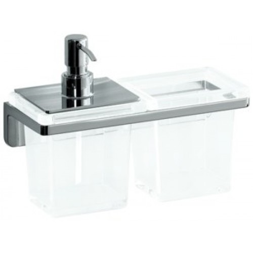 LAUFEN LB3 Držiak na pohár a dávkovač mydla, 10x22cm, sklo/chróm, 3.8468.5.004.000.1 LAUFEN LB3 Držiak na pohár a dávkovač mydla, 10x22cm, sklo/chróm, 3.8468.5.004.000.1