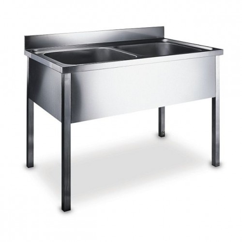 SANELA Nerezový veľkokapacitný dvojdrez SLUN 16 na nohách s opláštením 93160