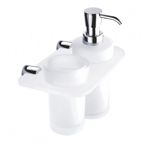 NIMCO BORMO dvojitý držiak dávkovače a poháre, chróm BR X3-5831W-26