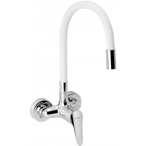 NOVASERVIS ZUMBA Drezová batéria s elastickým ramenom 100mm, biela/chróm 94484,0B