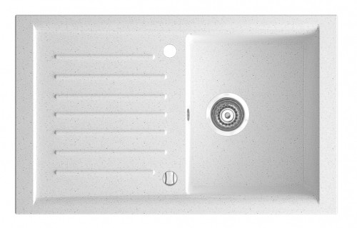 NOVASERVIS Granitový drez s odkvapom, magranit , s prepadom, biela DRG50 / 81S