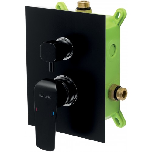 NOVASERVIS NOBLESS TINA Podomietková batéria s boxom 2 vývody, čierna matná BOX38051R,5