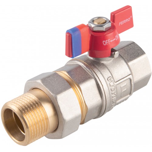 NOVASERVIS Ferro guľový Plnoprietokový kohút so závitom 3/4" motýlik FKPS2