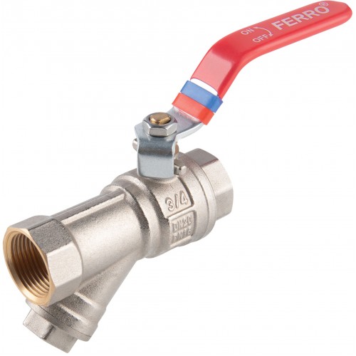 NOVASERVIS Ferro guľový ventil 1/2 "s filtrom KFPZF1 NOVASERVIS Ferro guľový ventil 1/2 "s filtrom KFPZF1