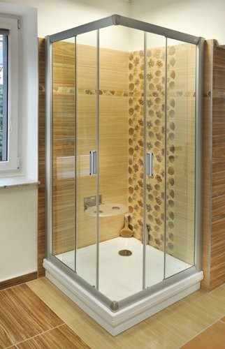 RAVAK Rapier Sprchovací kút rohový NRKRV2-100 satin Transparent 1ANA0U00Z1