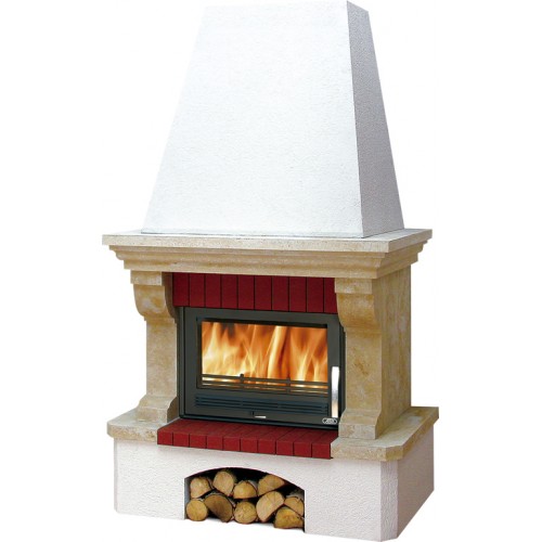 ABX Oxford Klasik TV výmenník 7kW, Krb stenový, sokel biely, rímsa pieskovec ABX Oxford Klasik TV výmenník 7kW, Krb stenový, sokel biely, rímsa pieskovec