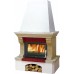 ABX Oxford Klasik TV výmenník 7kW, Krb stenový, sokel biely, rímsa pieskovec