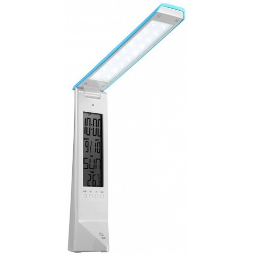 PANLUX DAISY multifunkčný stolná lampička s displejom, bielo / modrá PN15300003