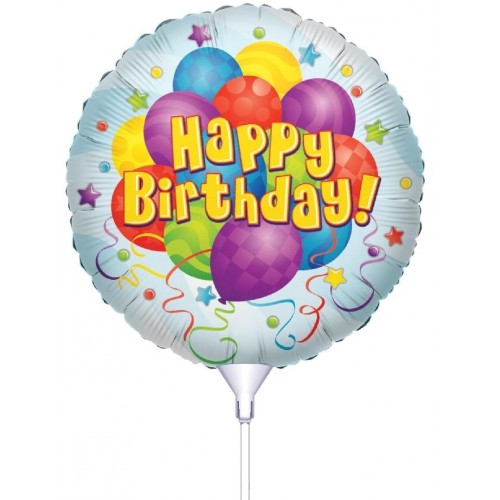 PAPSTAR Mini balónik Happy Birthday s tyčkou PAPSTAR Mini balónik Happy Birthday s tyčkou
