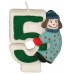 PAPSTAR Narodeninová sviečka 8 cm - číslica 5 "CLOWN"