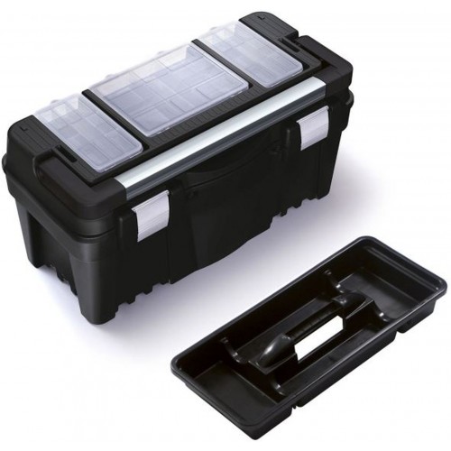 Prosperplast VIPER Plastový kufor na náradie čierny, 550 x 267 x 277 mm N22AA
