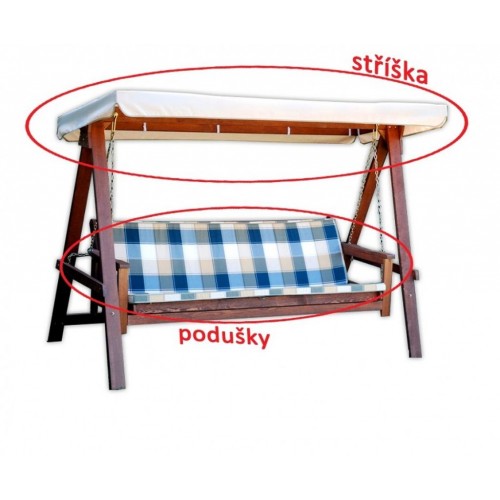 Strieška + podušky k hojdačke ADELAIDA béžová, 185x107cm 59059/2 Strieška + podušky k hojdačke ADELAIDA béžová, 185x107cm 59059/2