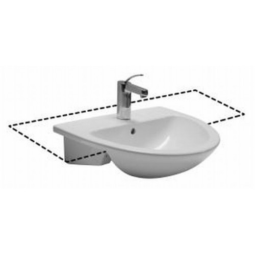 Jika MIO Polozápustné umývadlo 55cm s otvorom JikaPerla 816711 Jika MIO Polozápustné umývadlo 55cm s otvorom JikaPerla 816711