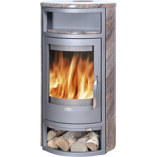 ABX Polar 4654-8-III, krbové kachle na drevo, čierny plech+kachle coffee,vr. hornej dosky