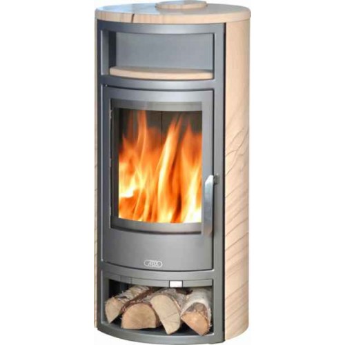 ABX Polar 4654-4-II krbové kachle na drevo, šedý plech + pieskovec, vrátane hornej dosky