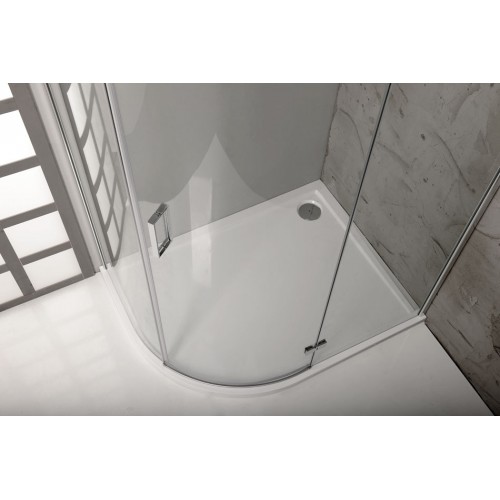 POLYSAN RENA L vanička z liateho mramoru, štvrťkruh 100x80x4cm, R550, ľavá