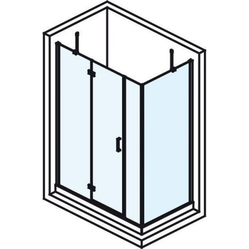 POLYSAN VITRA LINE obdĺžniková zástena bez držiaku osušky 1300x800mm, ľavá, číre sklo