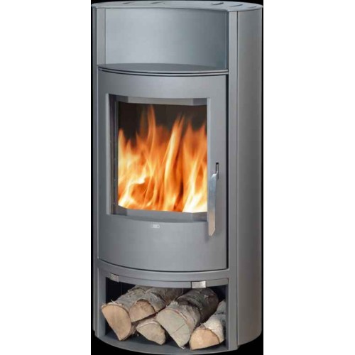 ABX Pori 7 Aqua Krbové kachle na drevo s teplov. výmenníkom, sivý plech