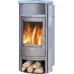 ABX Pori 7 Aqua Krbové kachle na drevo s teplov. výmenníkom, sivý pl.+mastenec,vr. h dosky