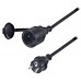 SOLIGHT Predlžovací prívod - spojka, 1z. 30m, 3x1,5mm2, čierna, gumová PS34