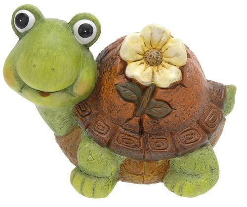ProGarden Záhradné dekorácie korytnačka s kvetinou, sendvič KO-795003060zelv