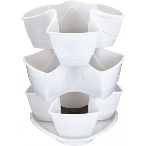 PROSPERPLAST COUBI kvetináč 29,5x29,5x38cm, 9l, biela DKN3003