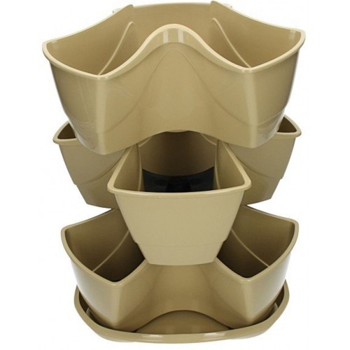 PROSPERPLAST COUBI kvetináč 29,5x29,5x38cm, 9l, béžová DKN3003